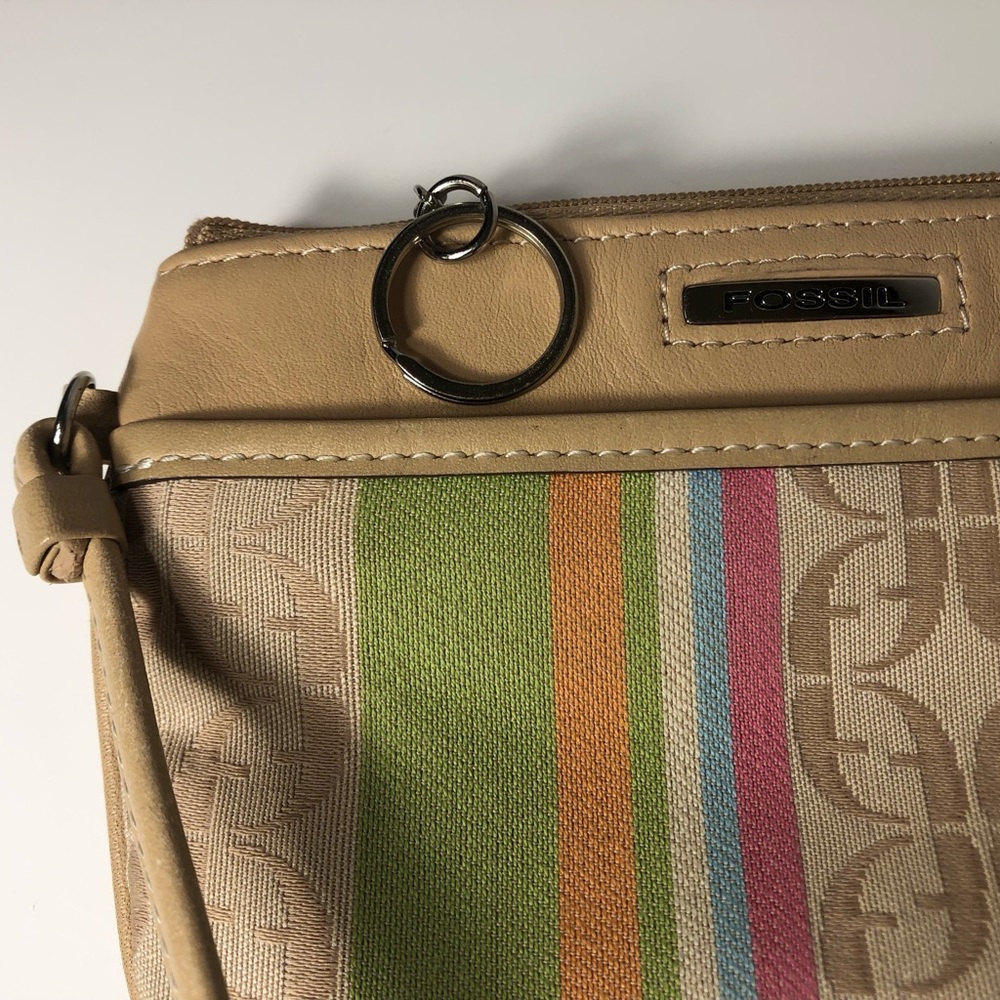 Fossil Wristlet Tan And Multi Pastel Colors Like … - image 3